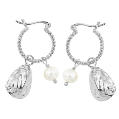 Pearl and Oyster Earring Sterling Silver