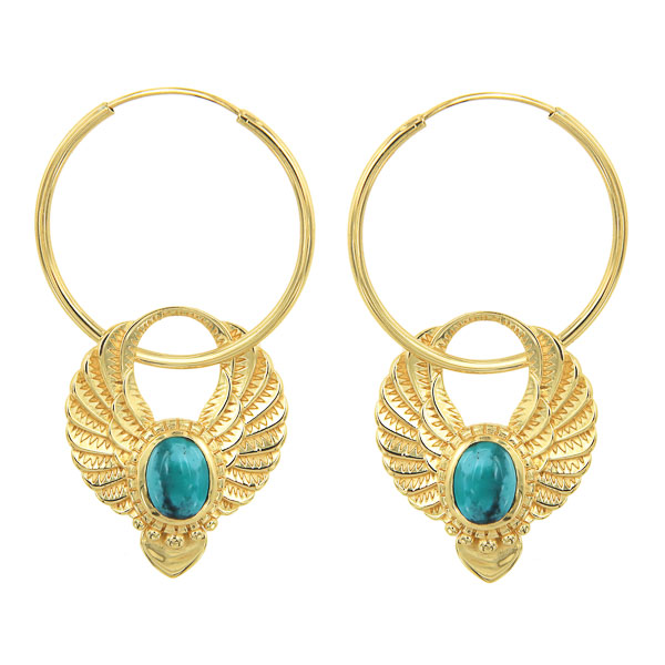Sacred Wings Gold Turquoise